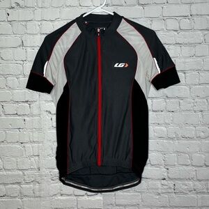 Louis Garneau LG Black, Red and Gray Zip Up Cycling Jersey Size S